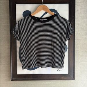 ZARA Trafaluc Striped Crop Tee - Size Small